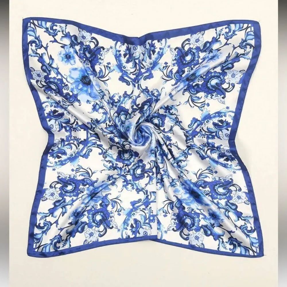 Blue Floral Scarf G8